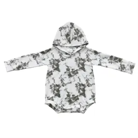 Baby Hoodie Romper - Gray Smoke Tie-Dye Boys Girls Layette