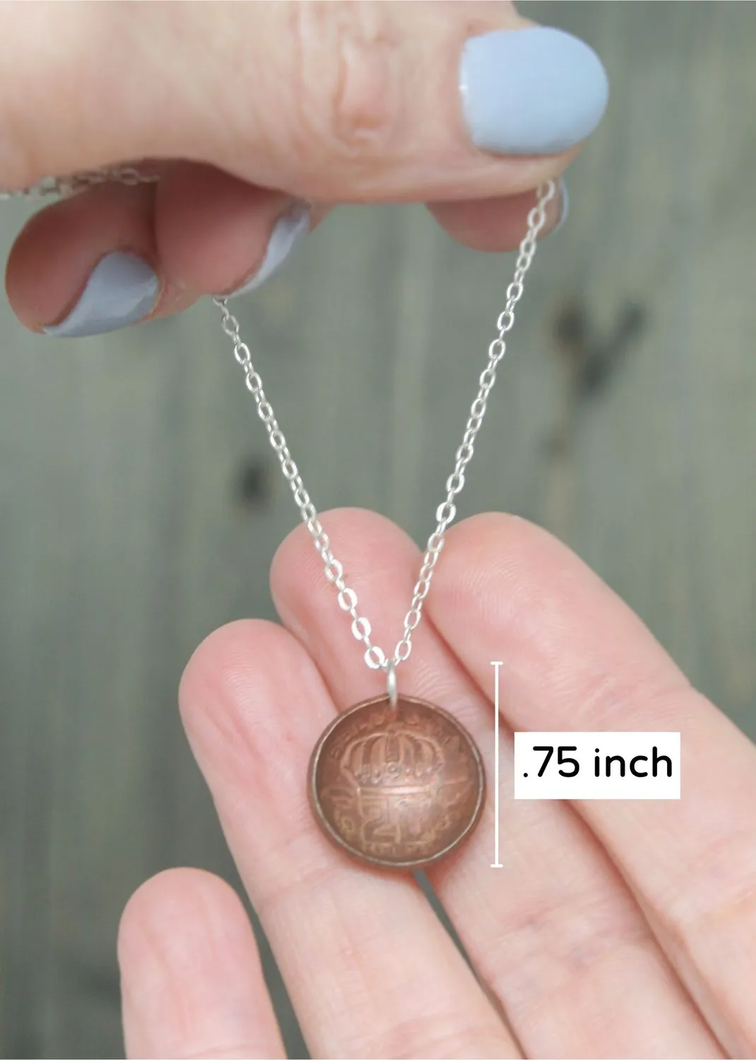 Belgium World Coin Pendant Necklace