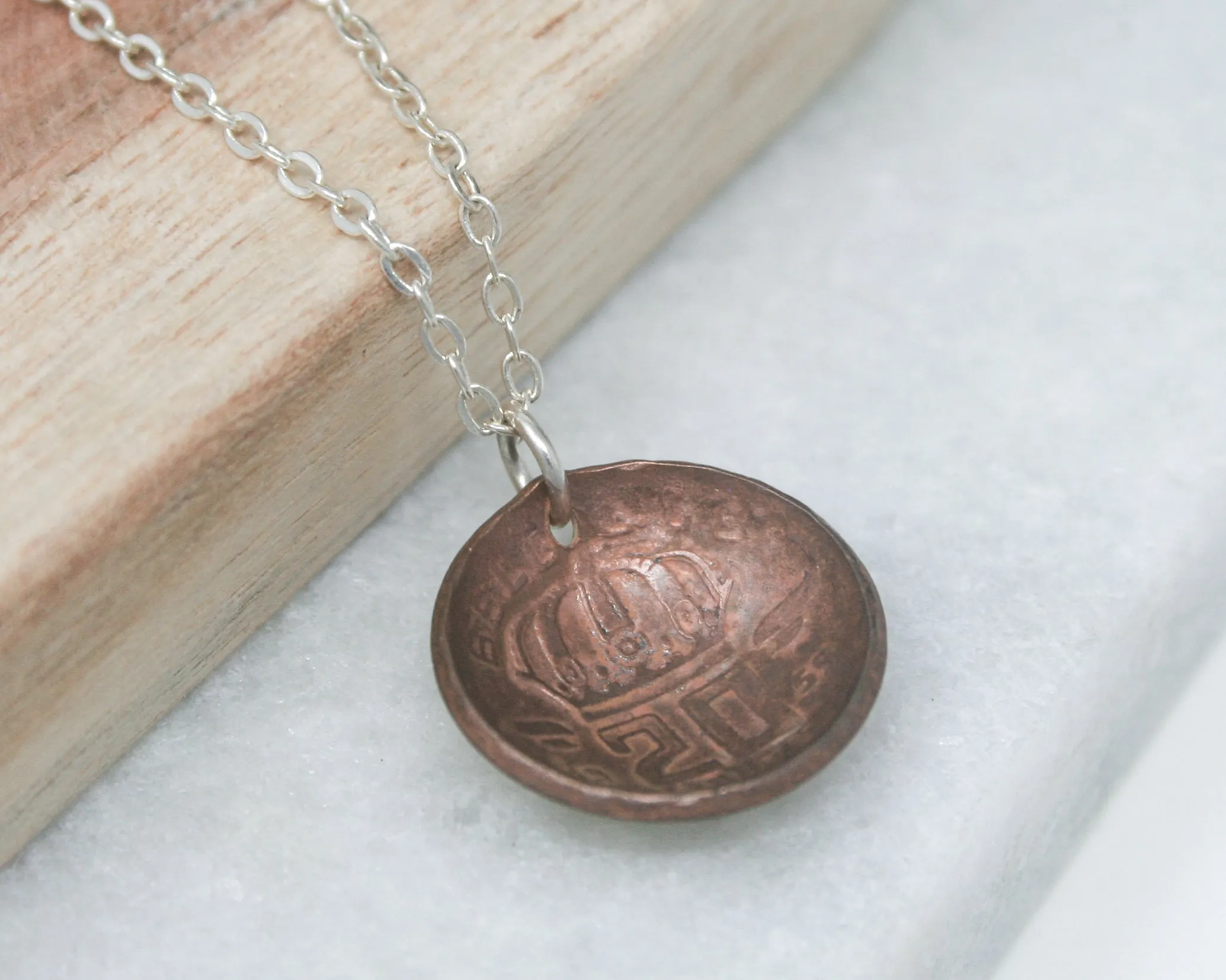 Belgium World Coin Pendant Necklace