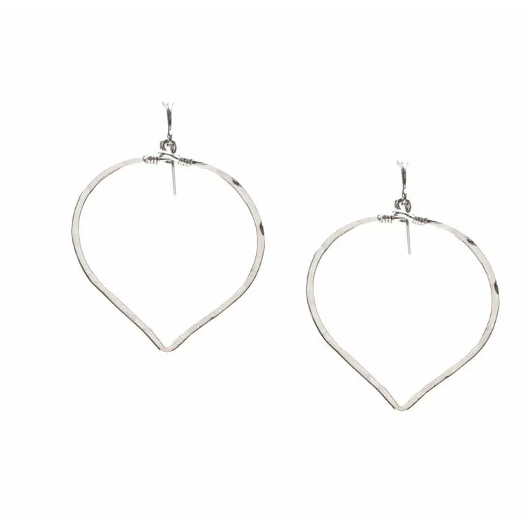 Bella Lotus Leaf Hammered Silver Earrings