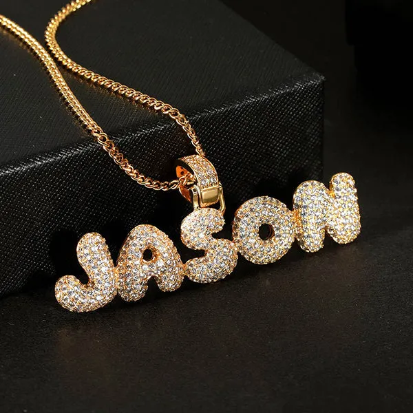 Bubble Letter Name Necklace