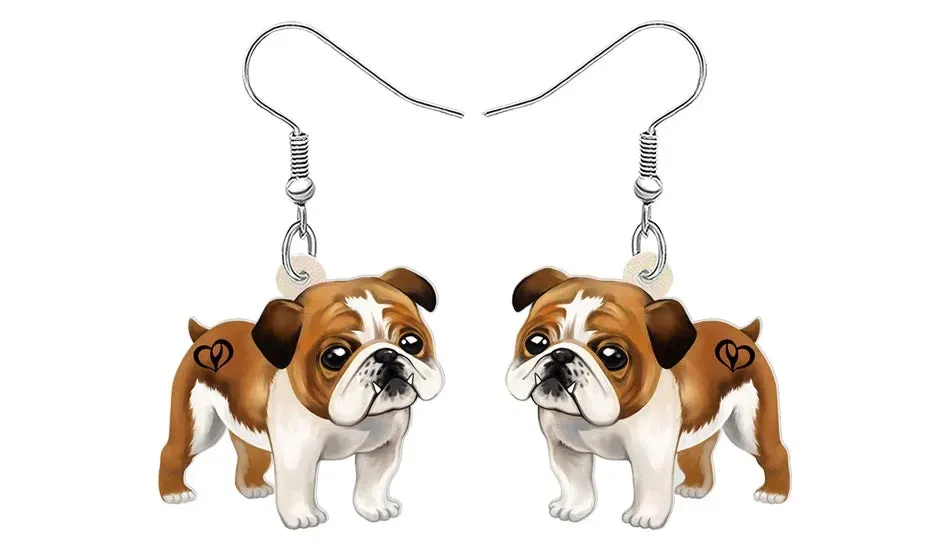 Bulldog Earrings For Women / Drop Earrings For Dog Lovers