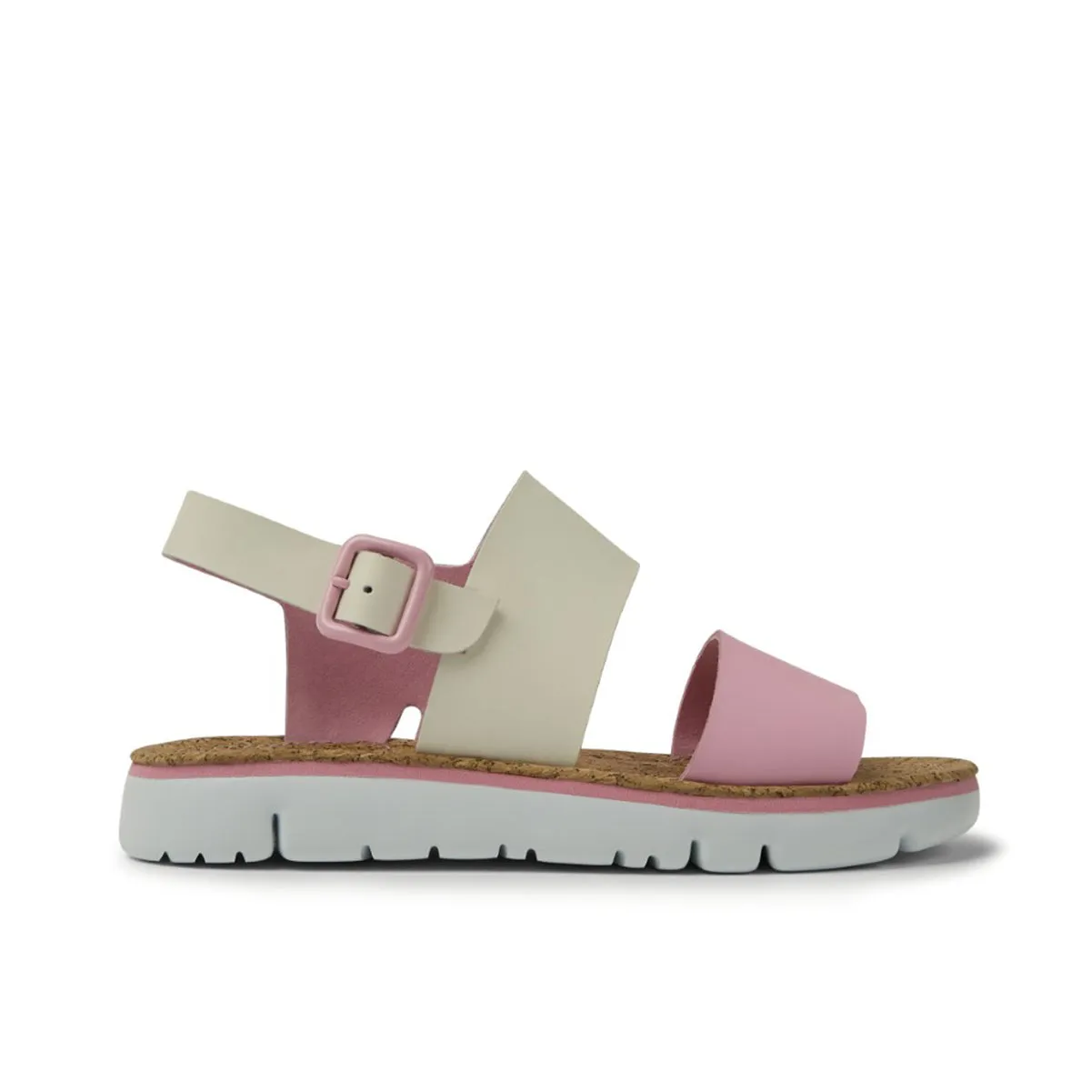 Camper Oruga White and pink leather sandals for women   