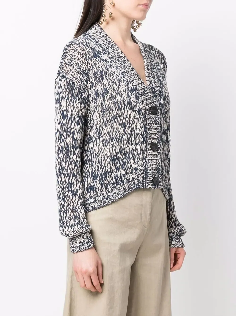 Coreana Cropped Traforata Cardigan