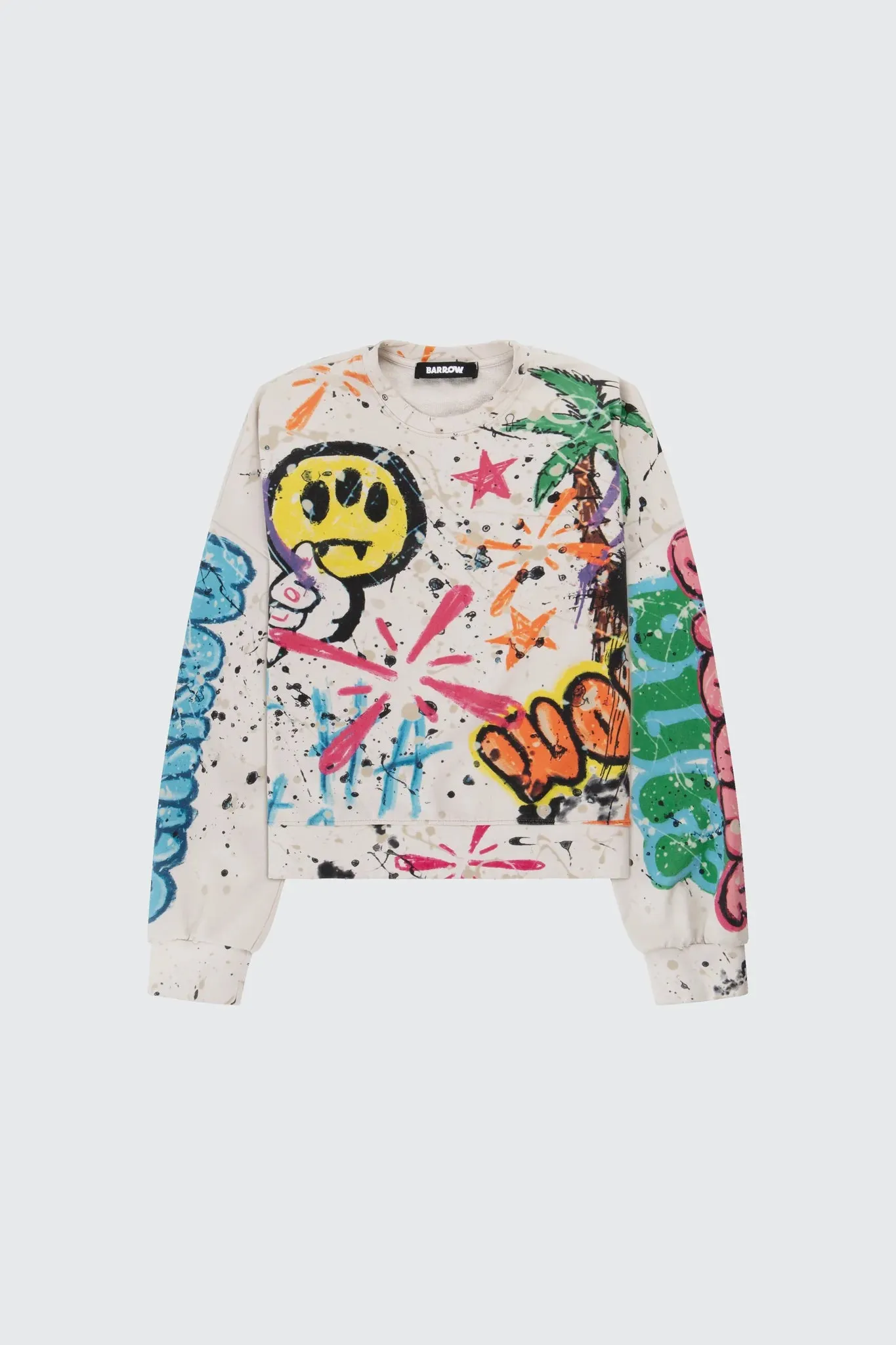 Crew neck sweatshirt graffito effect print