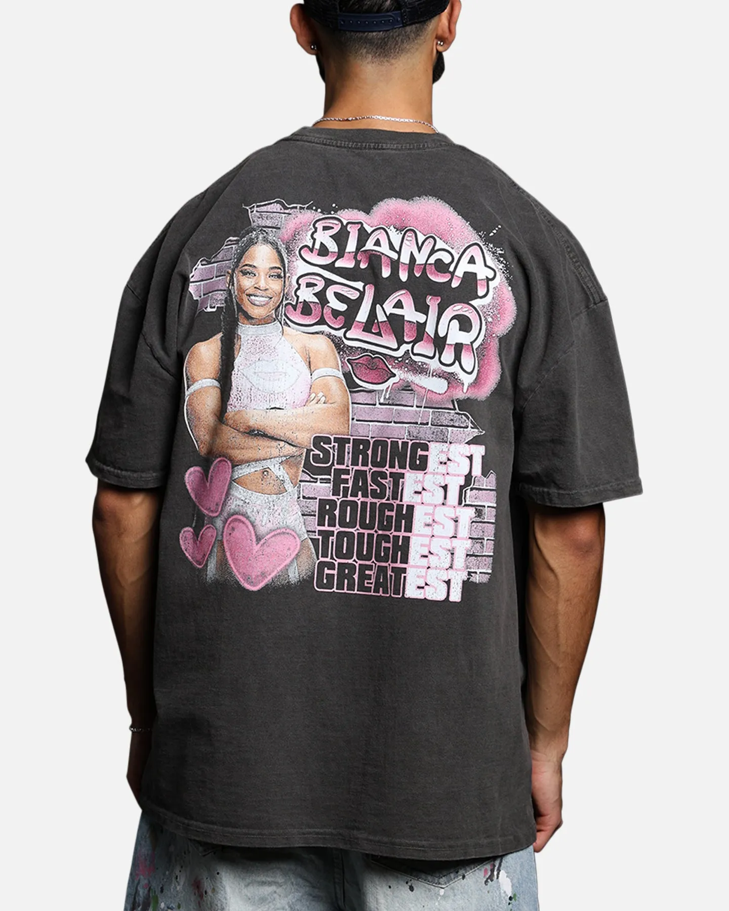 Culture Kings X WWE Bianca Belair Vintage T-Shirt Black Wash