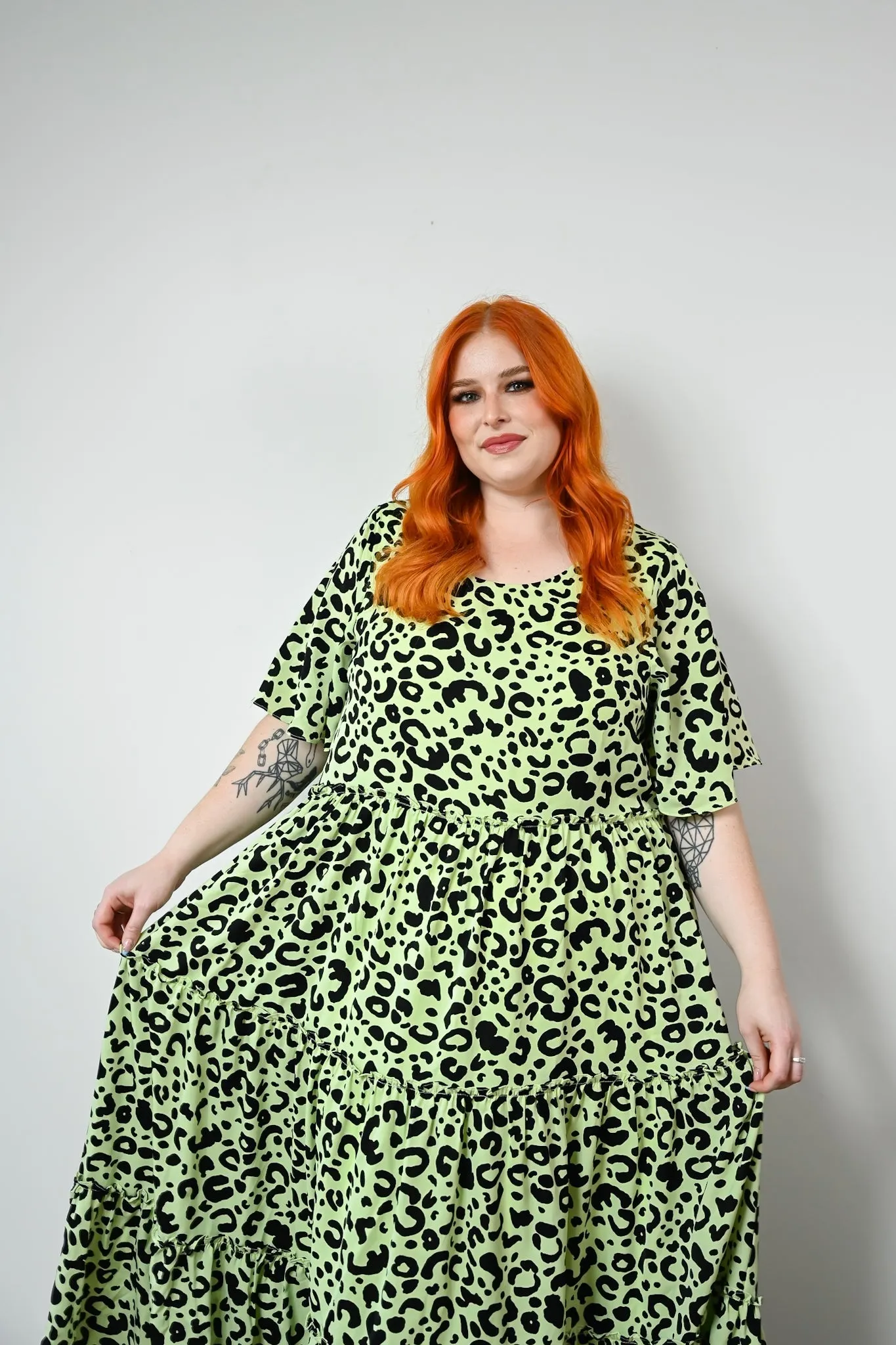 Elizabeth Dress - Neon animal maxi