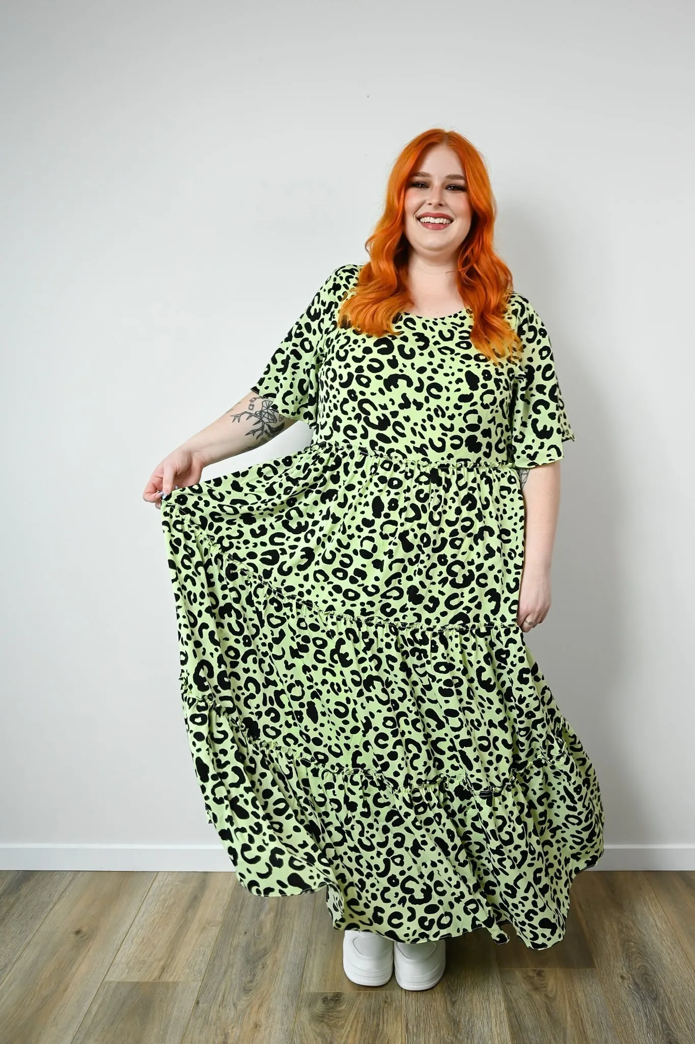 Elizabeth Dress - Neon animal maxi