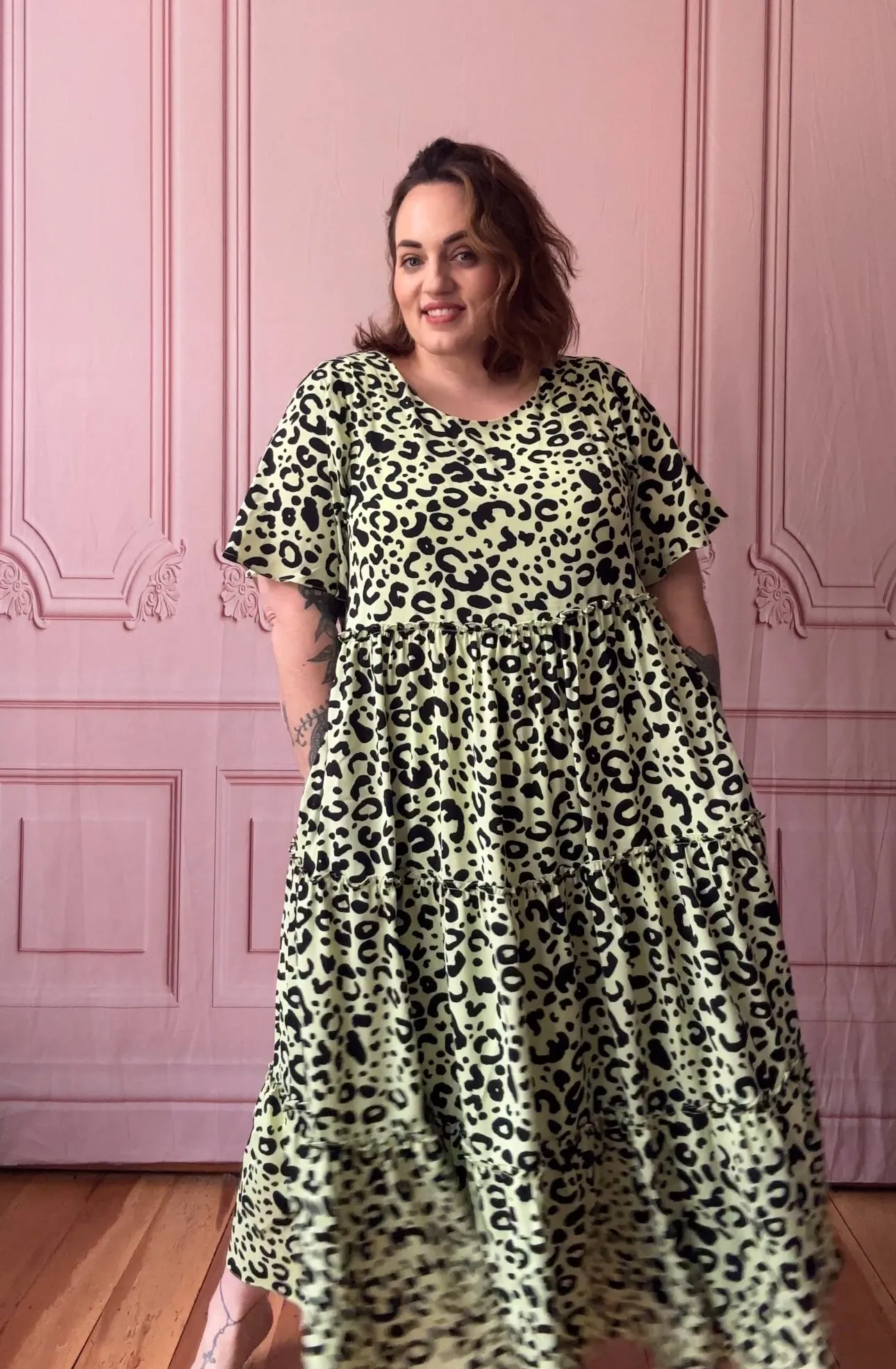 Elizabeth Dress - Neon animal maxi