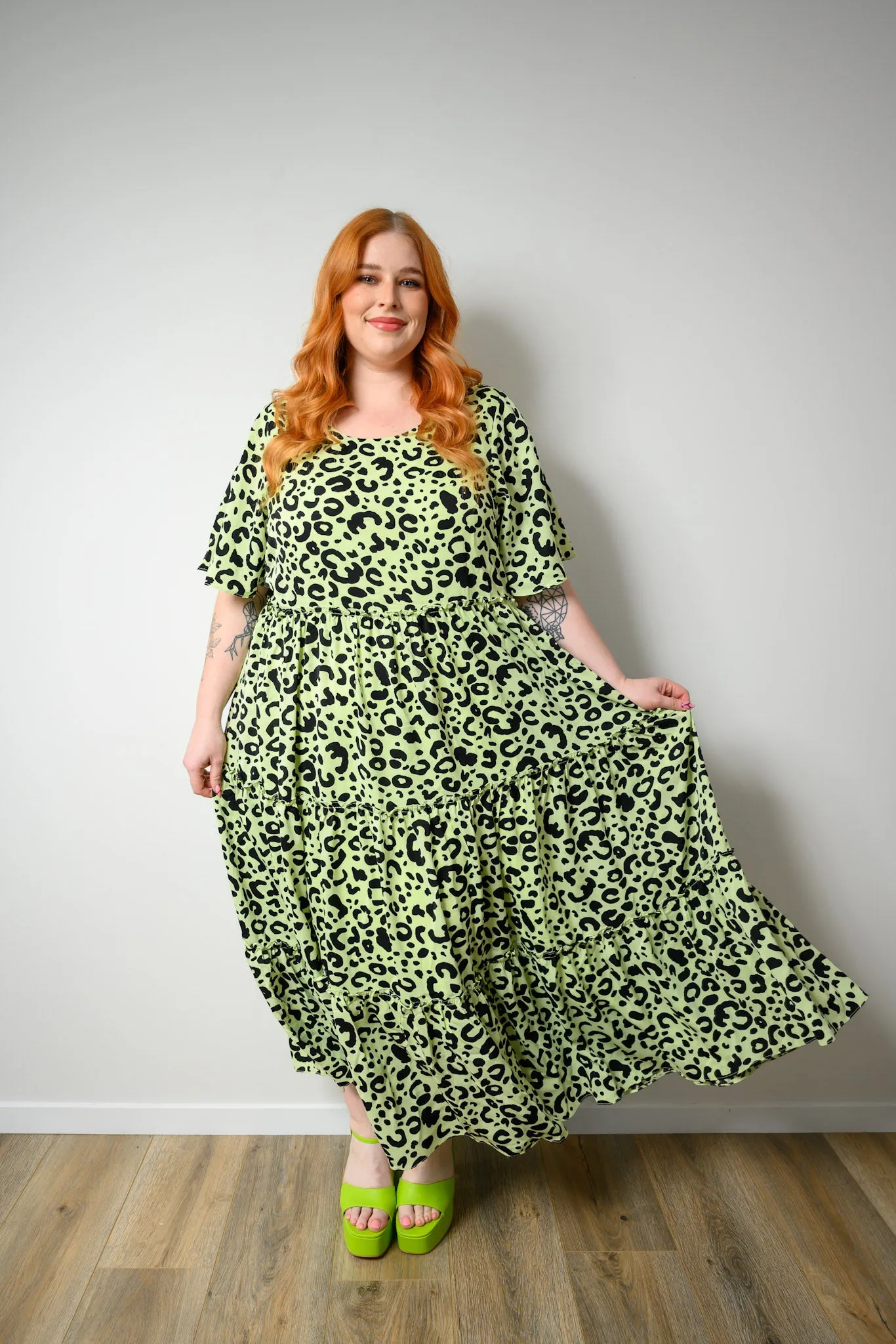 Elizabeth Dress - Neon animal maxi