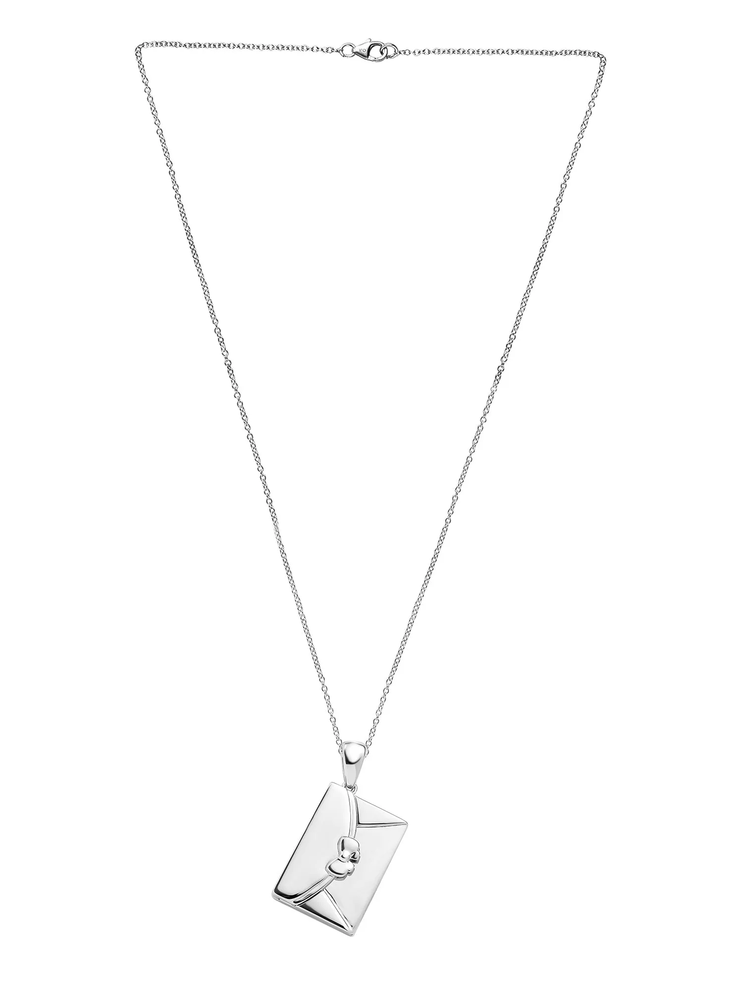 Envelope Engrave Pure 925 Silver Necklace for Women