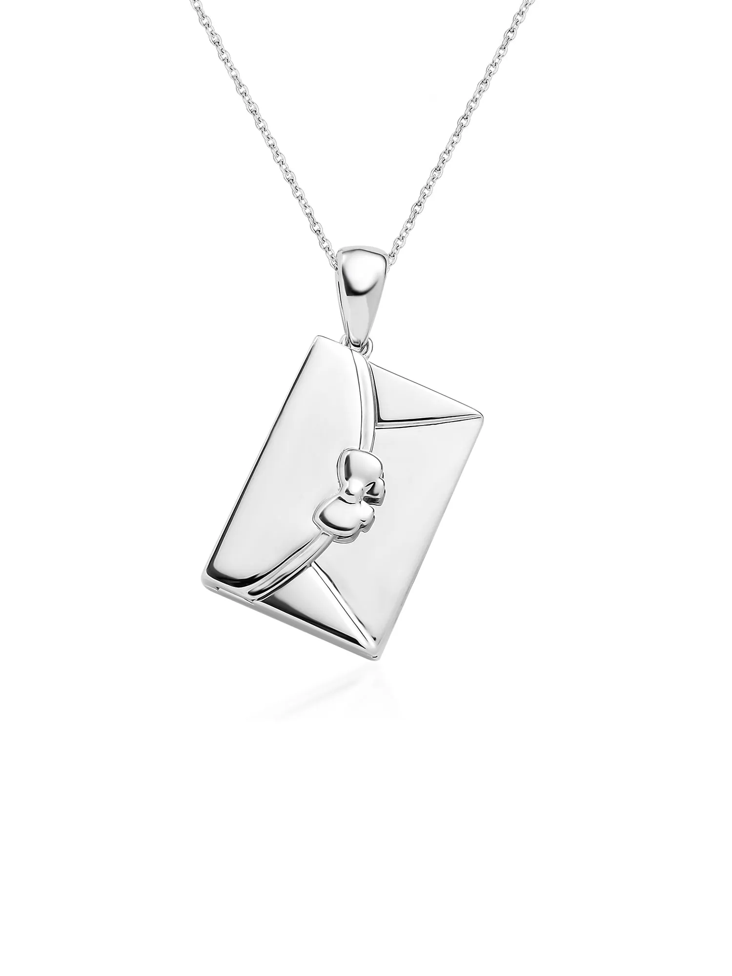 Envelope Engrave Pure 925 Silver Necklace for Women