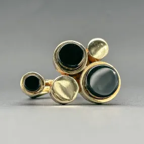 Estate Retro 14K Y Gold 8.70ctw Onyx Cocktail Ring