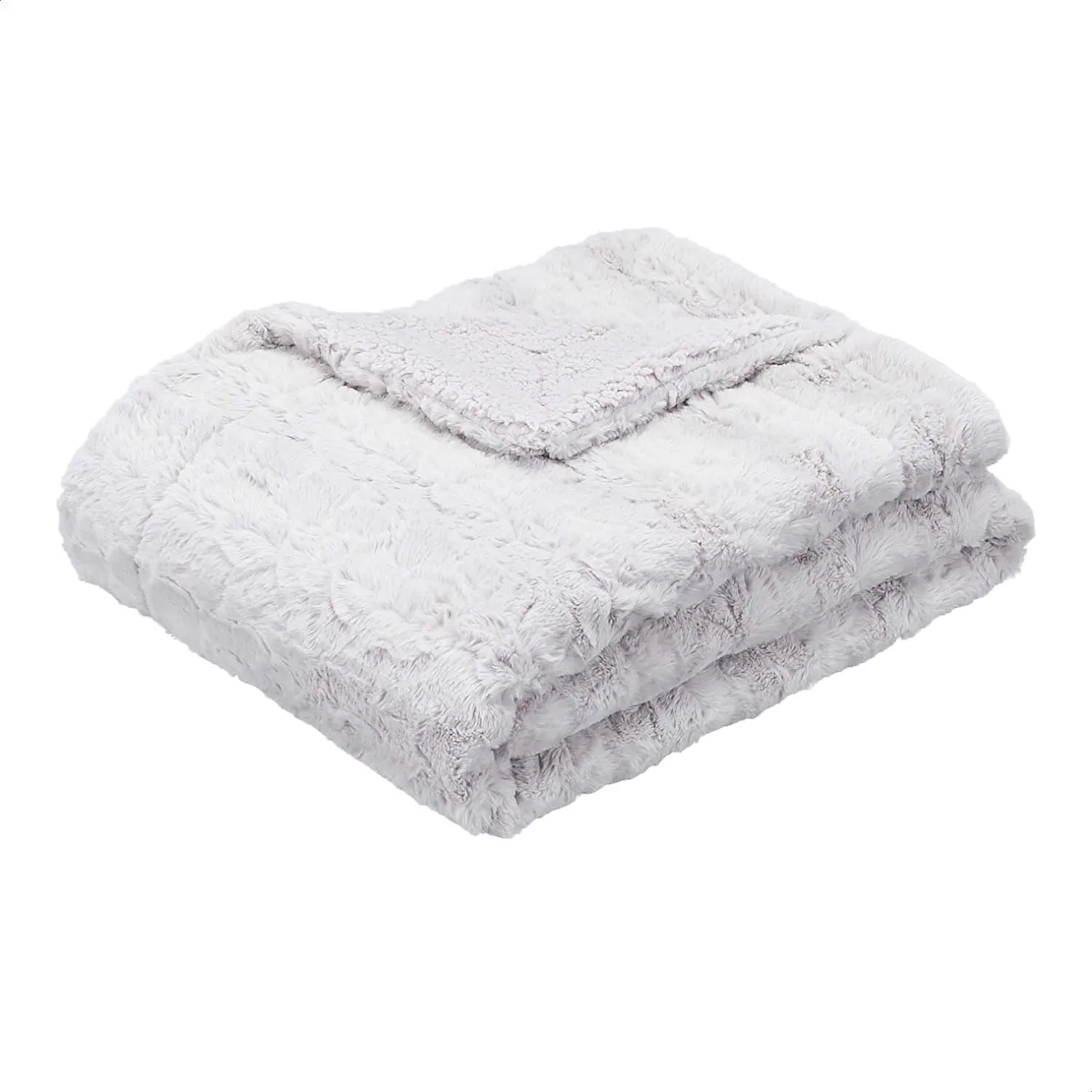 Faux Fur Sherpa Throw Blanket