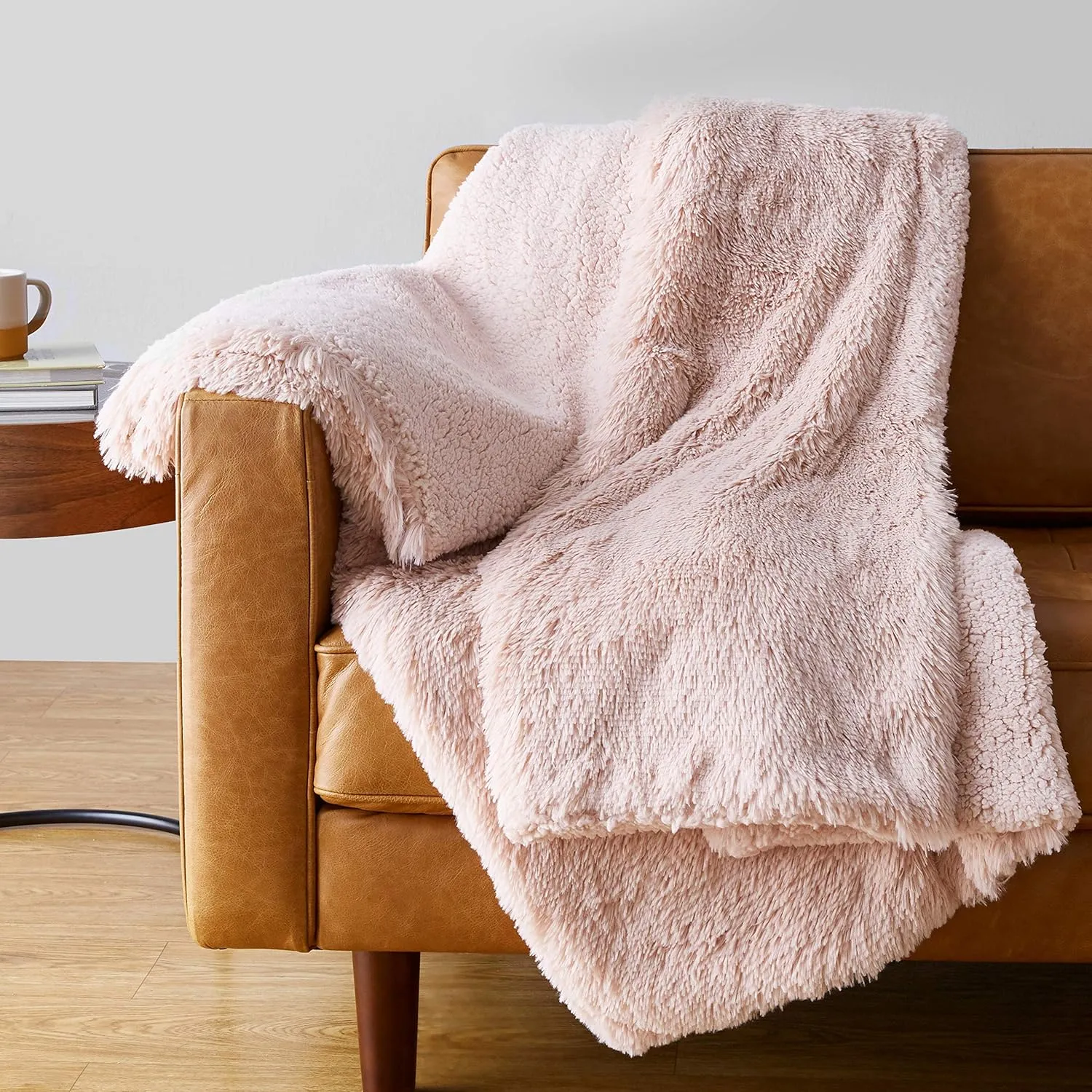 Faux Fur Sherpa Throw Blanket