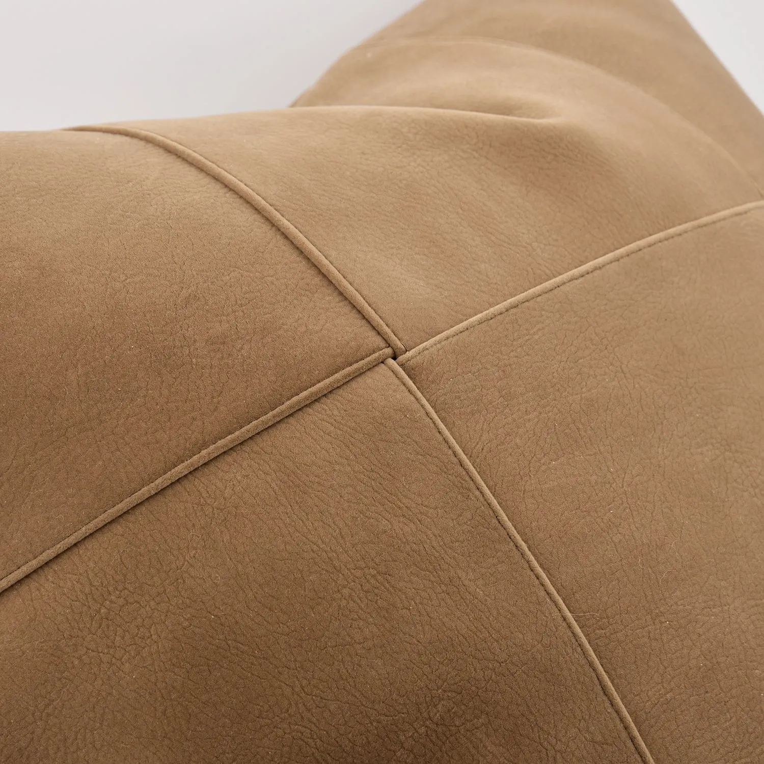 Faux Leather Khaki Throw Cushion