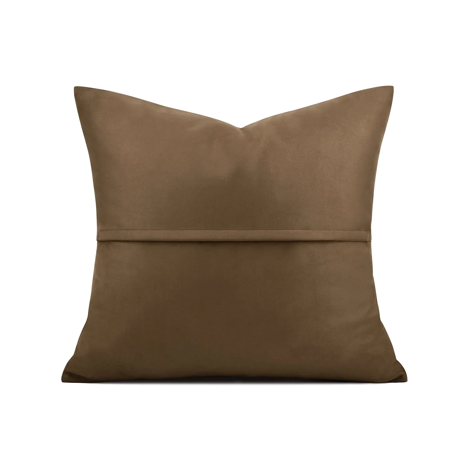 Faux Leather Khaki Throw Cushion