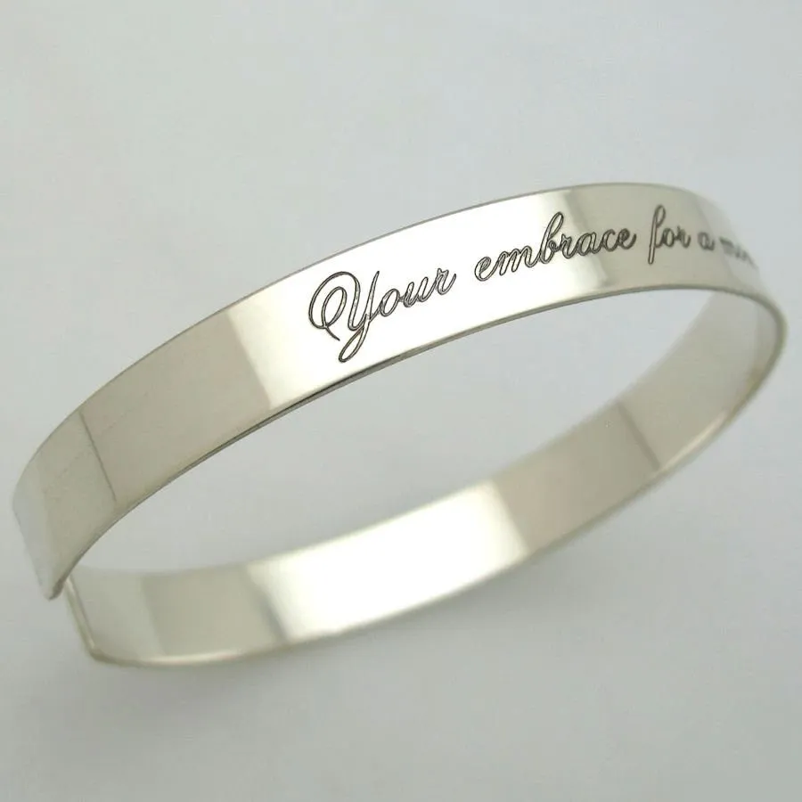 Inspirational Sterling silver engraved bracelet for Her