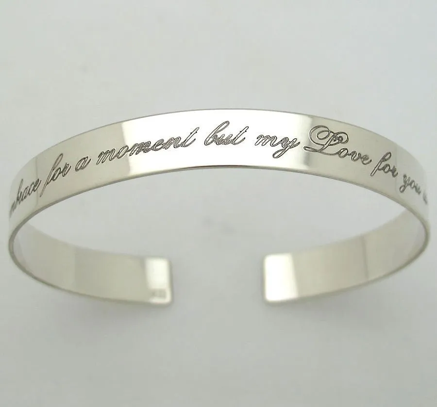 Inspirational Sterling silver engraved bracelet for Her