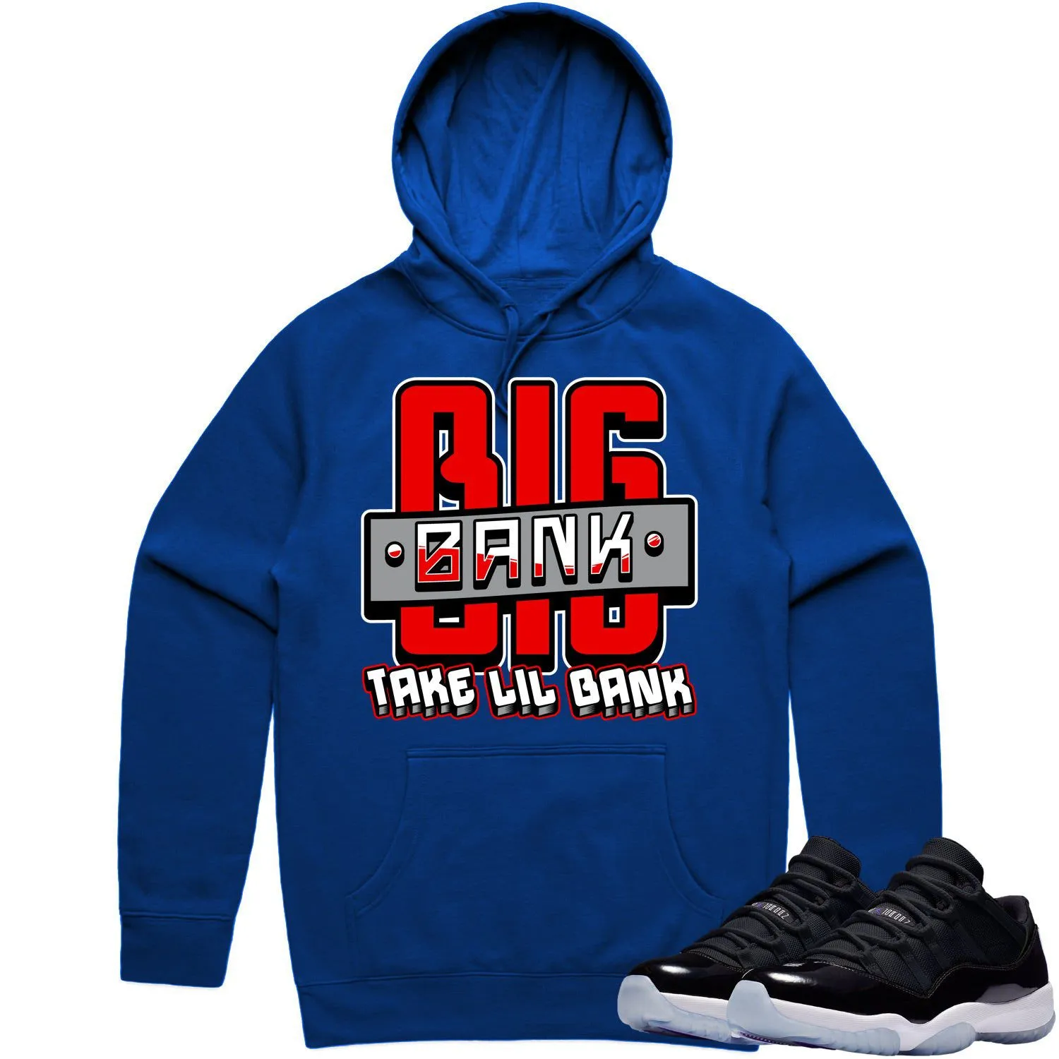 Jordan 11 Low Space Jam 11s Hoodie to Match - RED BIG BANK