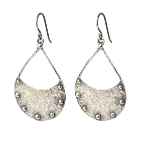 Large RIVETED Teardrop Earrings - Silver