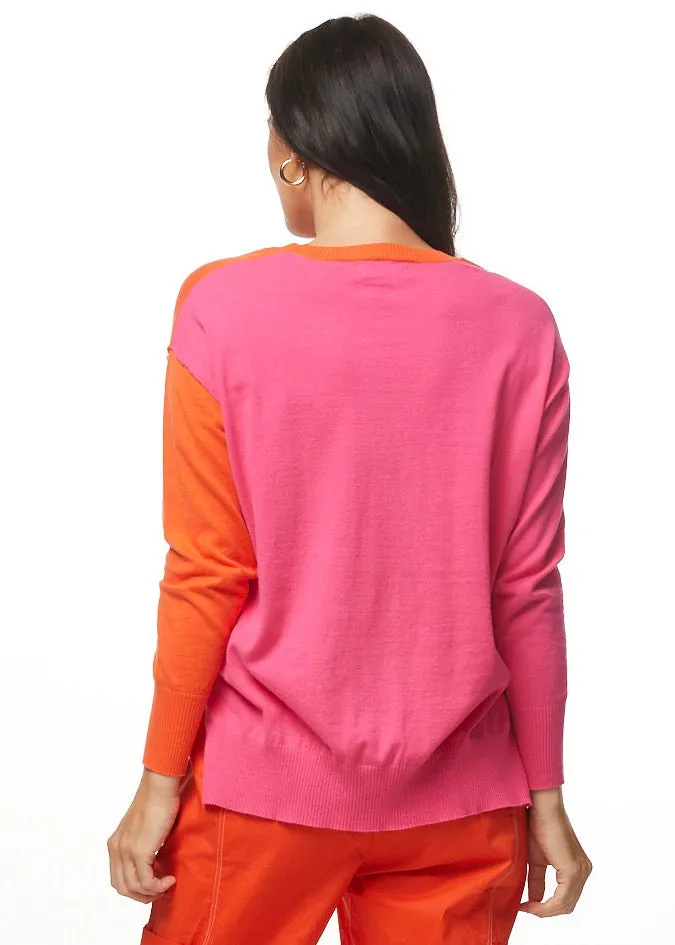 LD & Co - Colour Block Jumper - Tangerine - LC5574