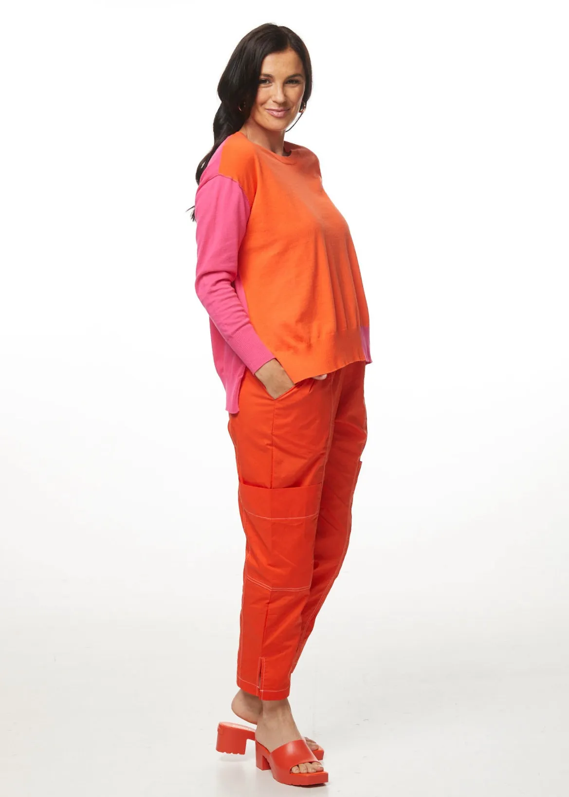 LD & Co - Colour Block Jumper - Tangerine - LC5574