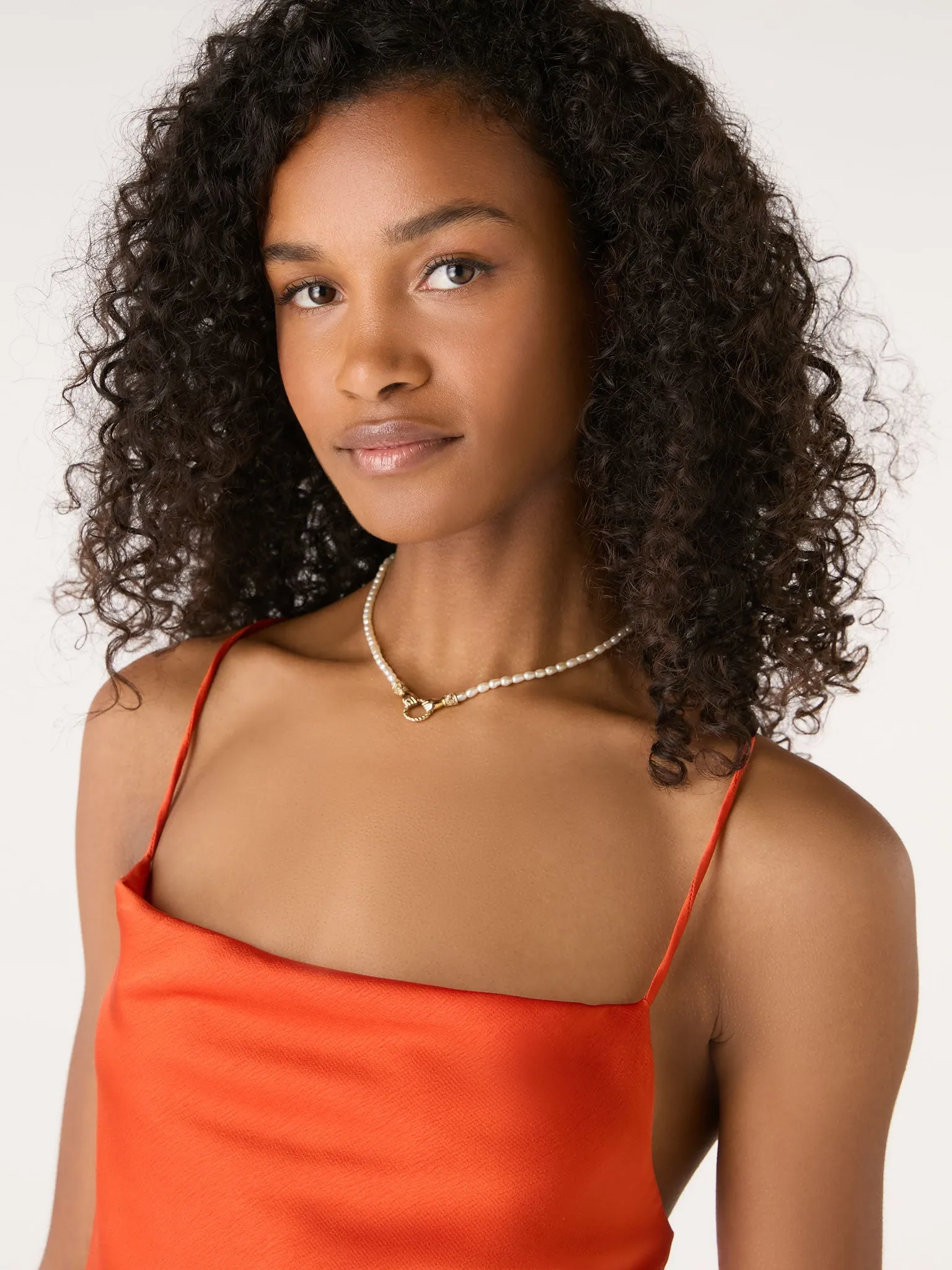 Lila Longline Cami Top in Brick Orange