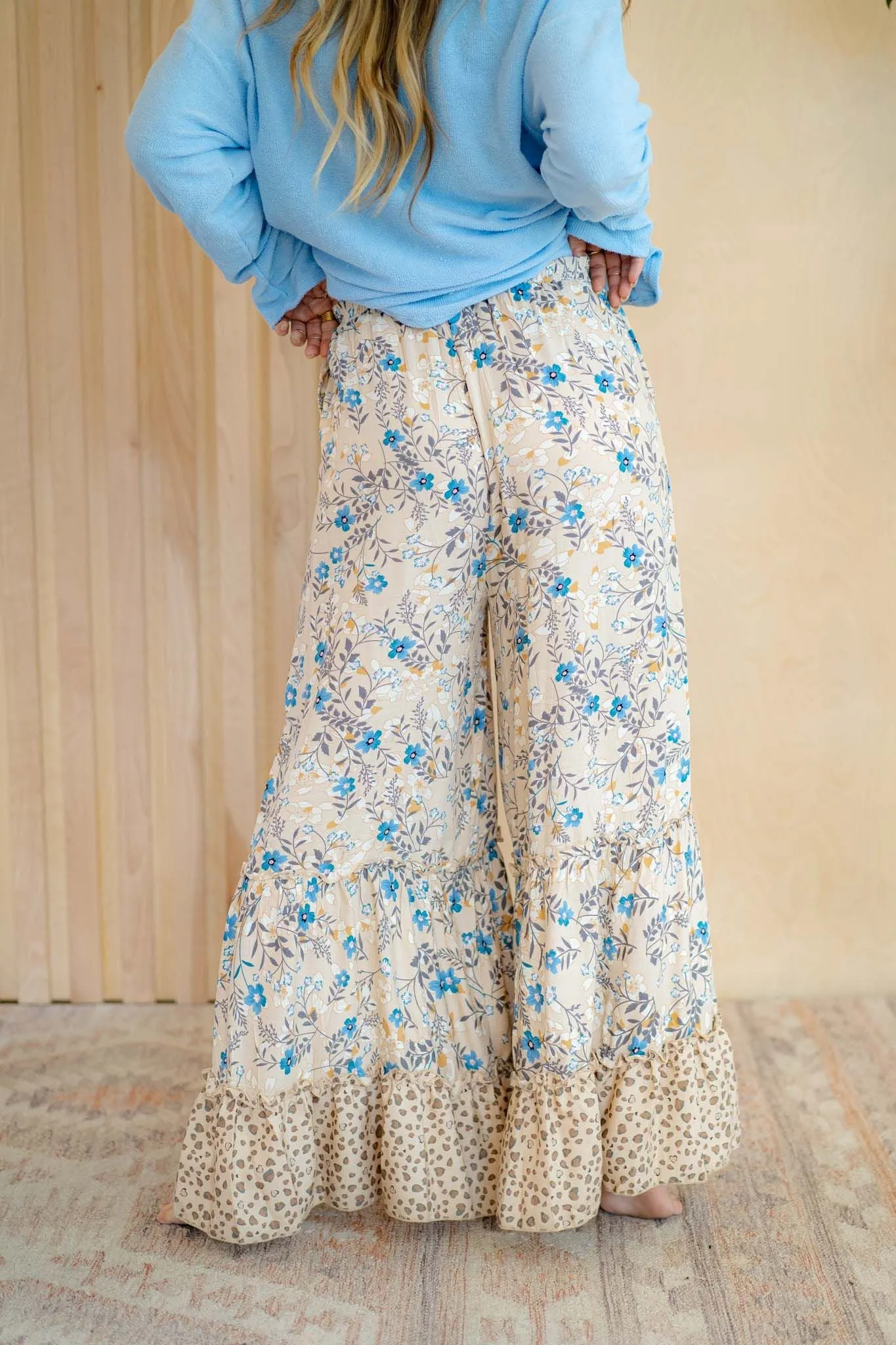 Lovestruck Printed Pants - Beige