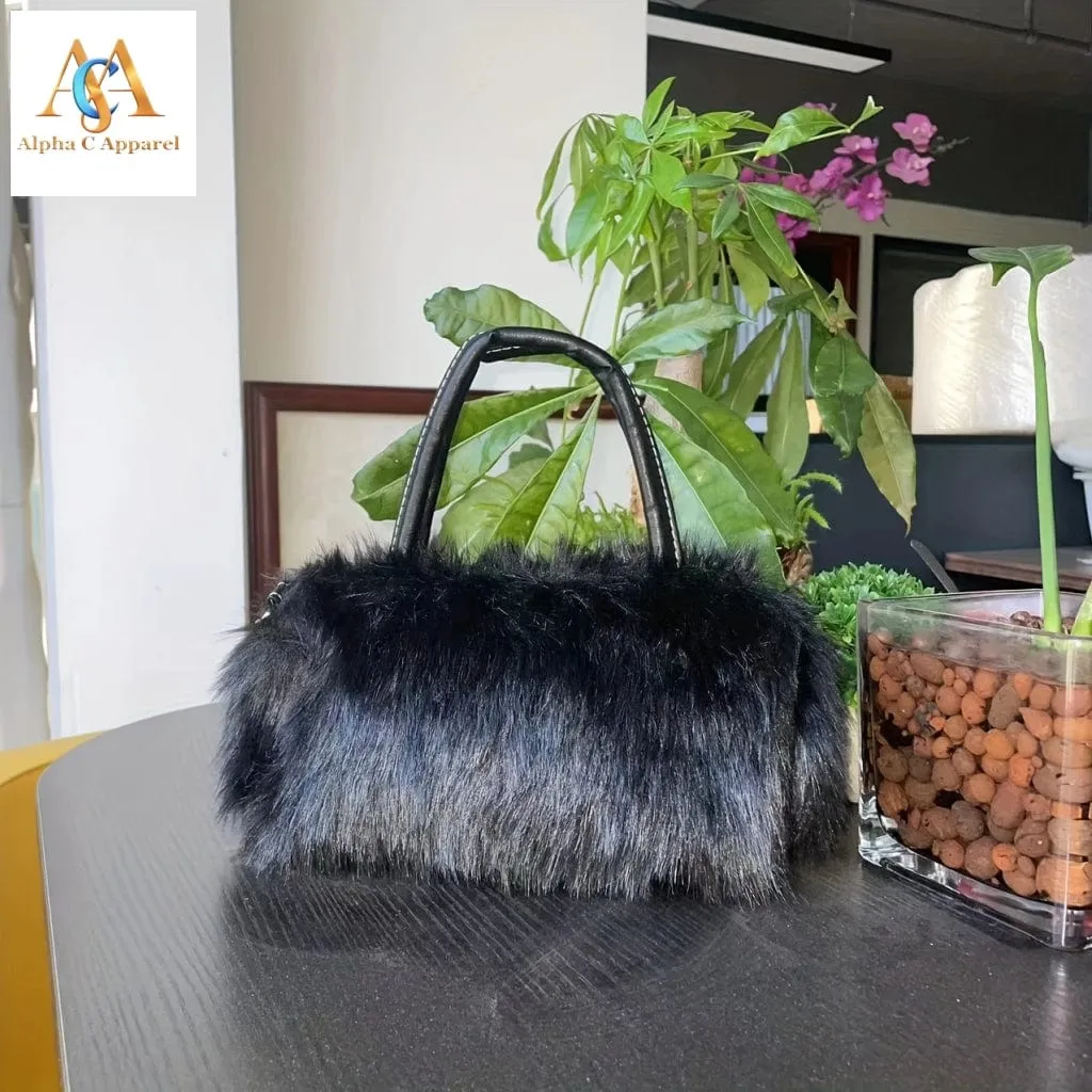 Luxury Fluffy Faux Fur Handbag