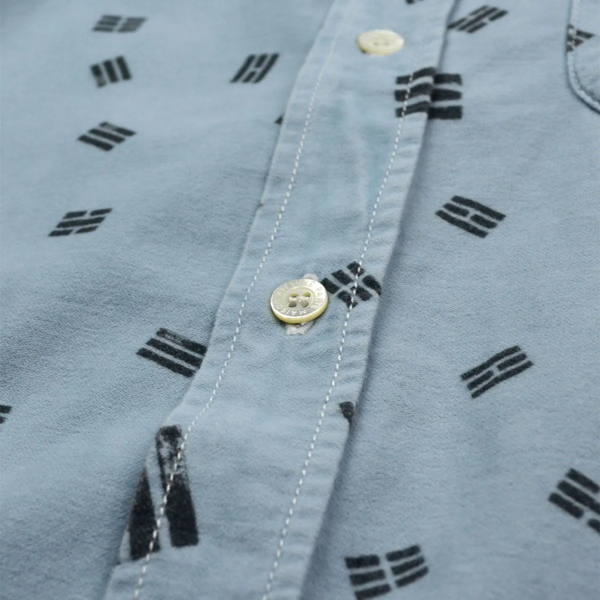 Maison Kitsuné - Trigram Print Shirt - Light Blue