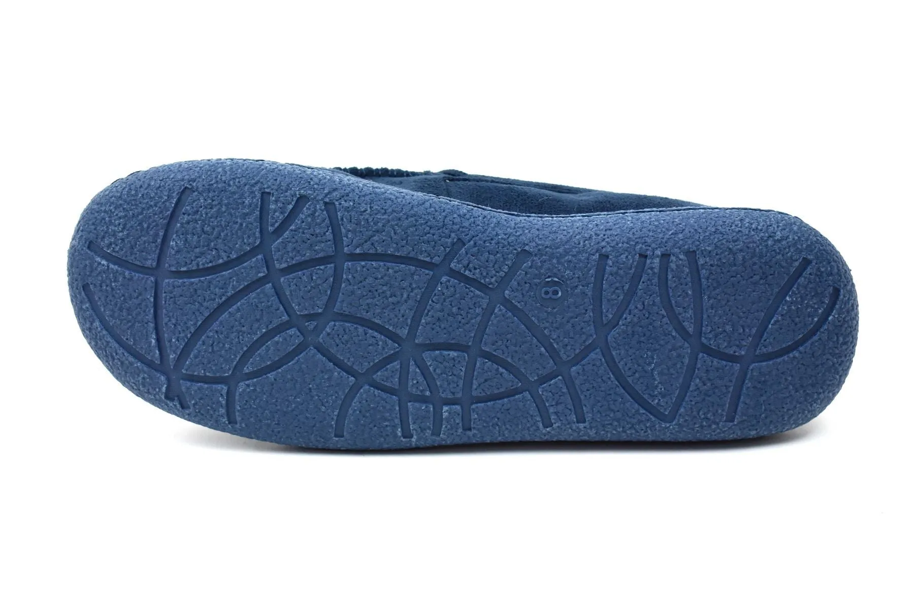 Men's Bow Faux Fur Lined Slippers Navy