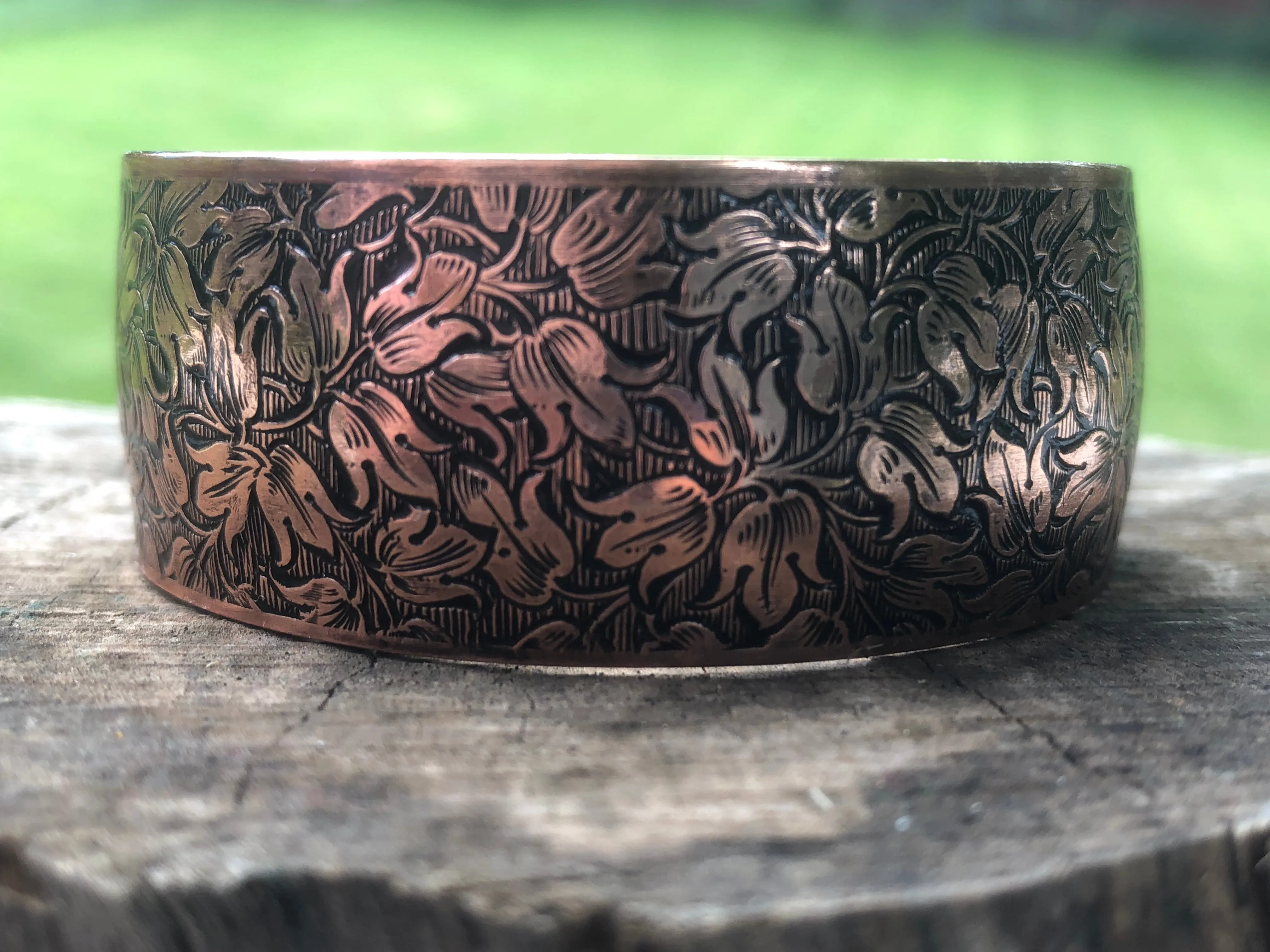 Nouveau Lilies Copper Cuff Bracelet