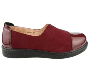 Pantofi casual, dama, FORMAZIONE, 2255Q12-23 bordo, piele naturala intoarsa