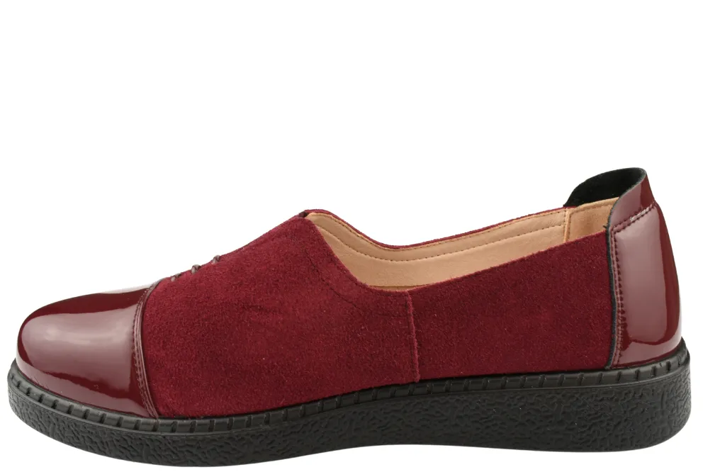 Pantofi casual, dama, FORMAZIONE, 2255Q12-23 bordo, piele naturala intoarsa