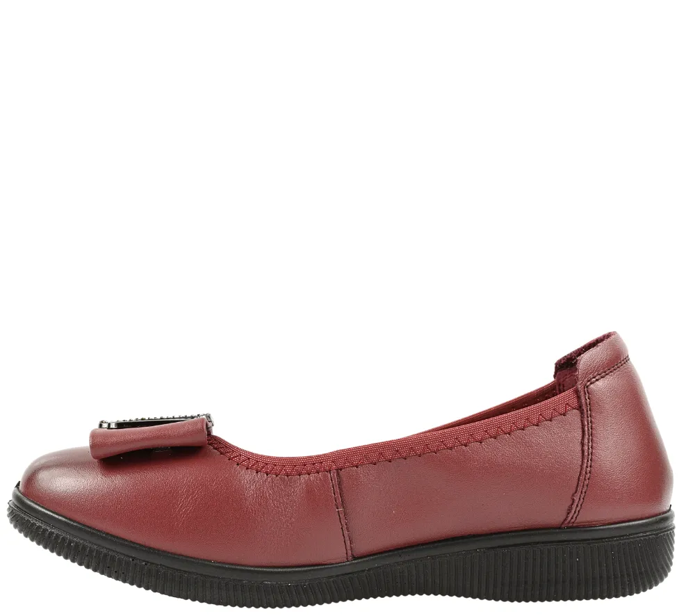 Pantofi casual, dama, FORMAZIONE, A130 bordo, piele naturala