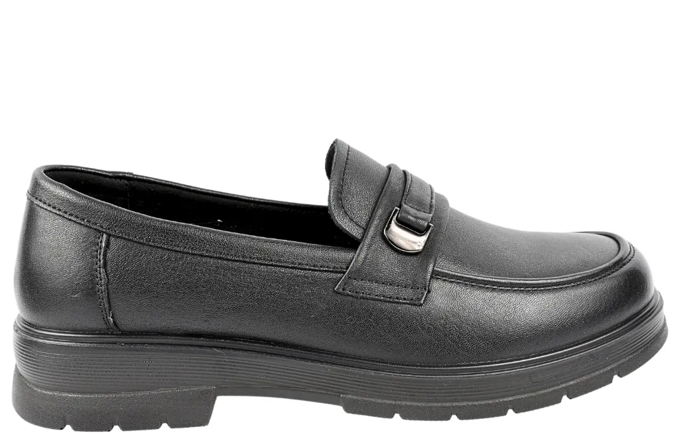 Pantofi casual, femei, FORMAZIONE, N701 negru, piele naturala