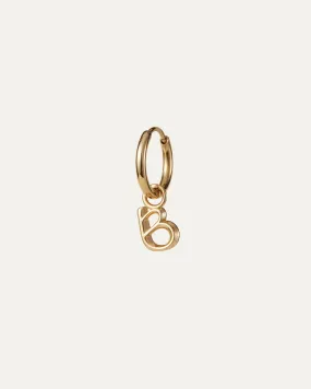 Single Monogram Huggie Earring - B