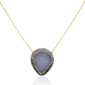 Sterling Silver Starlight Druzy Quartz Ottoman Necklace