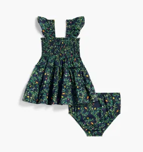 The Baby Ellie Nap Dress - Midnight Garden Poplin