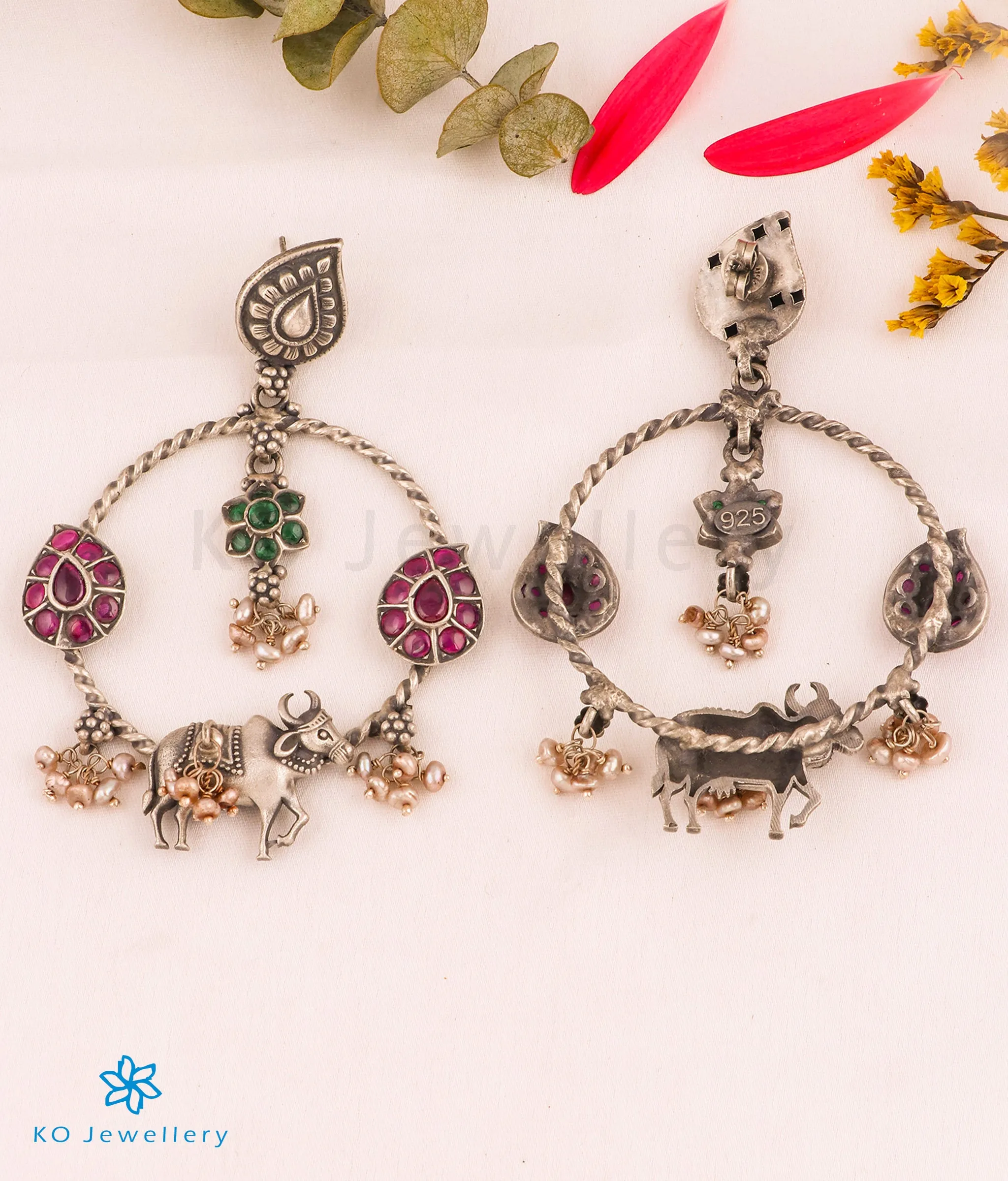 The Govardhan Silver Vintage Earrings