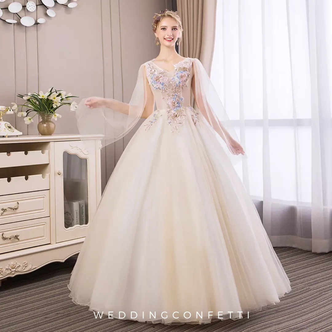 The Meyson Champagne Flora Ball Gown