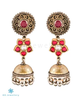 The Vanhi Silver Antique Jhumkas