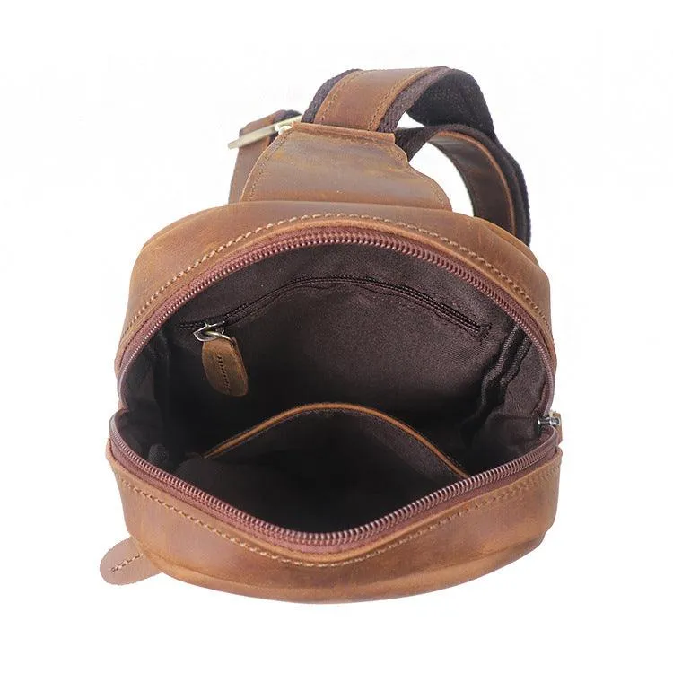 Vintage Leather Shoulder Bag with Single Shoulder Strap.