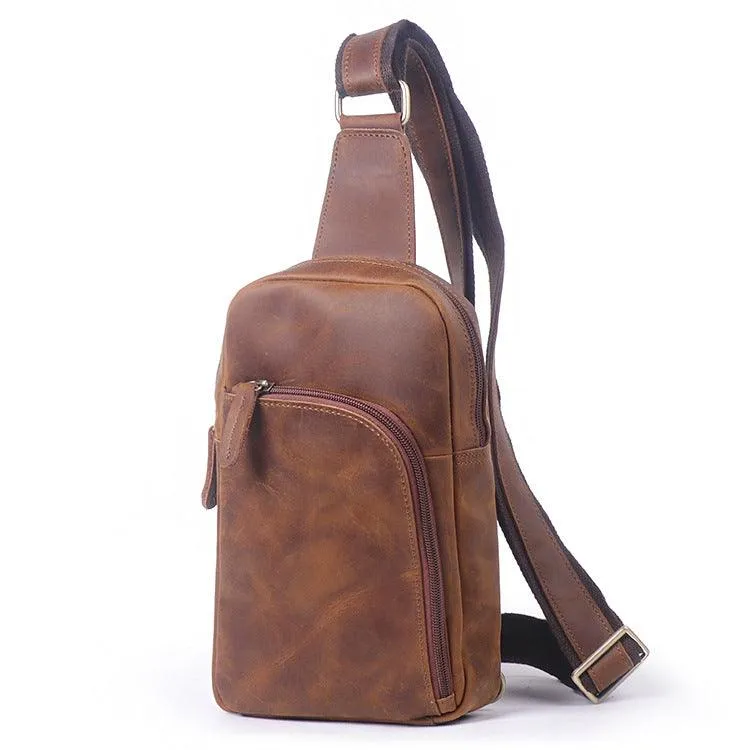 Vintage Leather Shoulder Bag with Single Shoulder Strap.