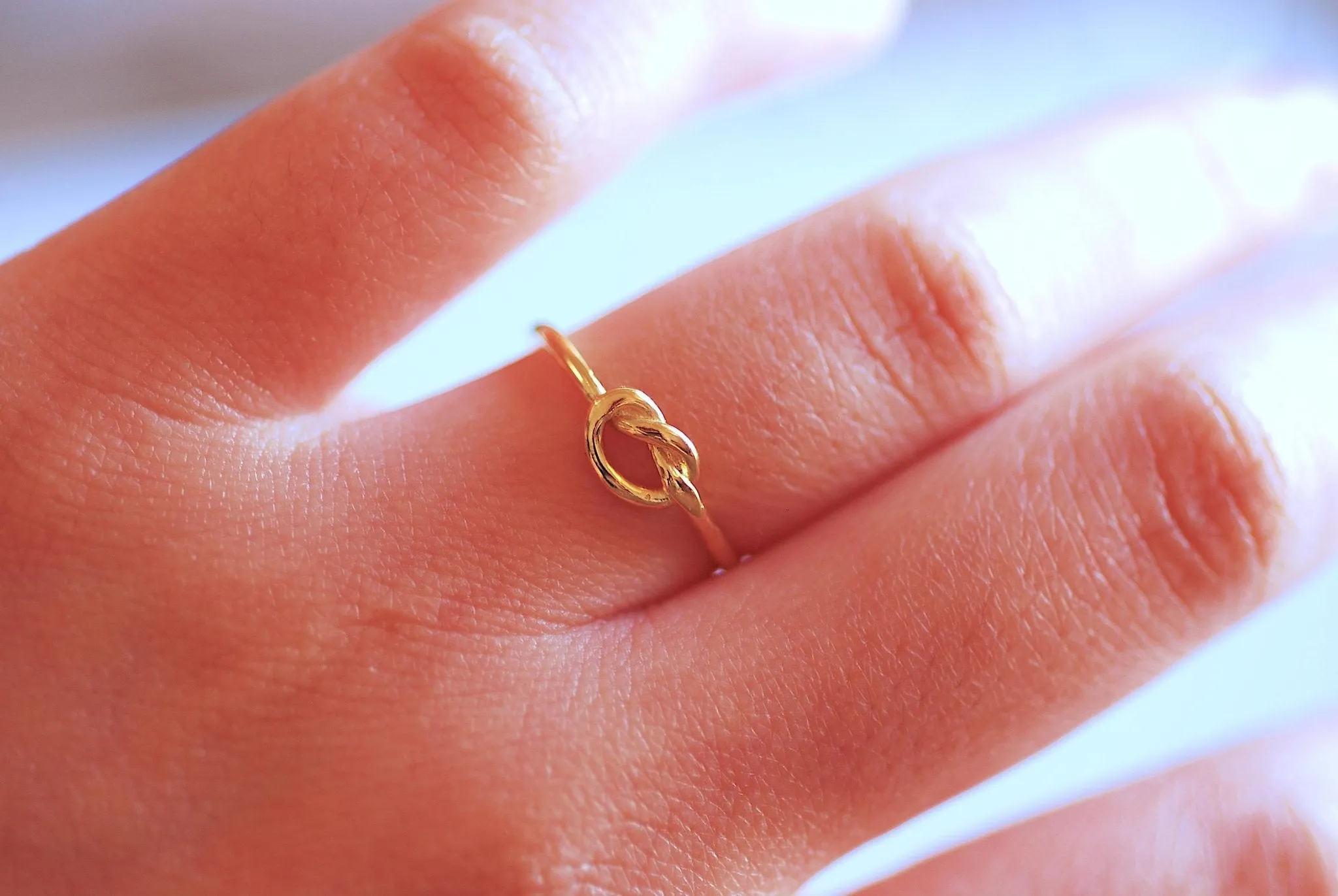 Wholesale Shiny Gold Love Knot Ring- Gold Love Knot adjustable ring, Thin Love knot ring, bridesmaid Gift, knot promise ring, Eternity Ring, Midi Ring