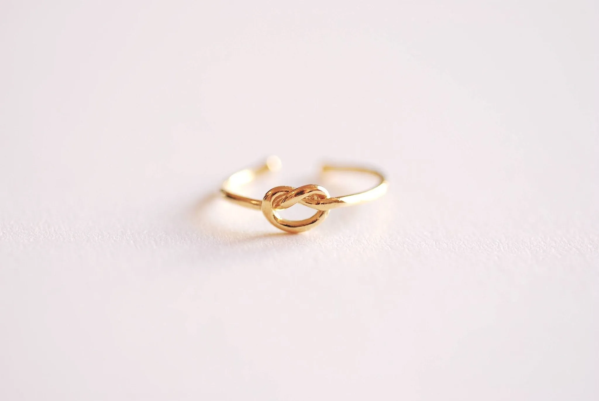 Wholesale Shiny Gold Love Knot Ring- Gold Love Knot adjustable ring, Thin Love knot ring, bridesmaid Gift, knot promise ring, Eternity Ring, Midi Ring